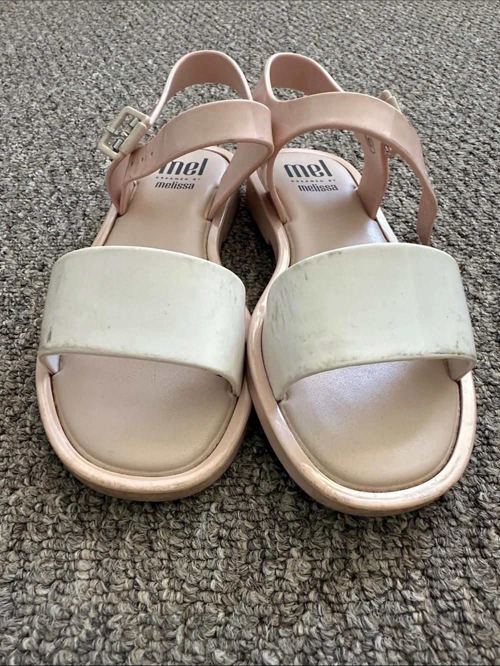Mel by Melissa Kids' Pink and White Slingback Sandals